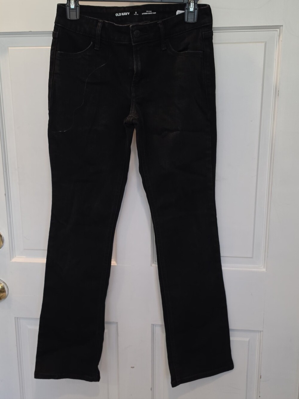 Old Navy Black Mid-Rise Kicker Boot-Cut Jeans